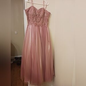 Blondie nites by Stacy Sklar pink champagne color juniors size 17 Dress